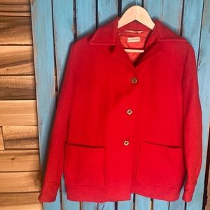 Vintage Rice Sportswear Montmac red wool lumberjack coat  size large big collar